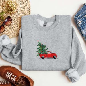 Embroidered Christmas Truck Sweatshirt Embroidered, Best…