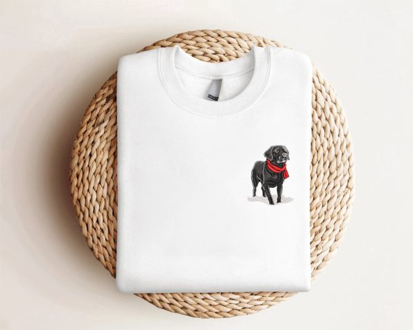 Embroidered Black Labrador Retriever Christmas Sweatshirt, Gift For Christmas