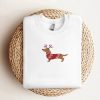 Embroidered Dachshund Reindeer Christmas Sweatshirt, Crewneck…