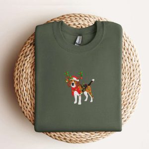 Embroidered Beagle Dog Christmas Sweatshirt Xmas…