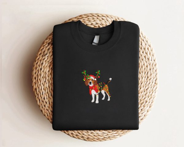 Embroidered Beagle Dog Christmas Sweatshirt  Xmas Dog Sweatshirt  For Family