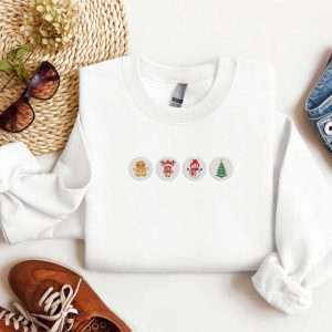 Embroidered Christmas Cookies Sweatshirt Christmas Tree…