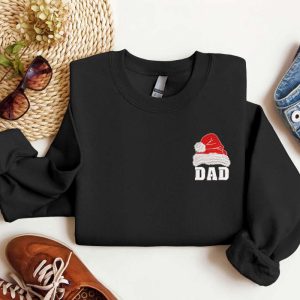 Embroidered Dad Santa Hat Christmas Sweatshirt,…