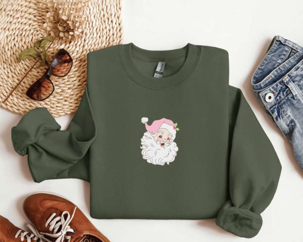 Embroidered Christmas Sweatshirt Embroidered Santa Sweatshirt For Family