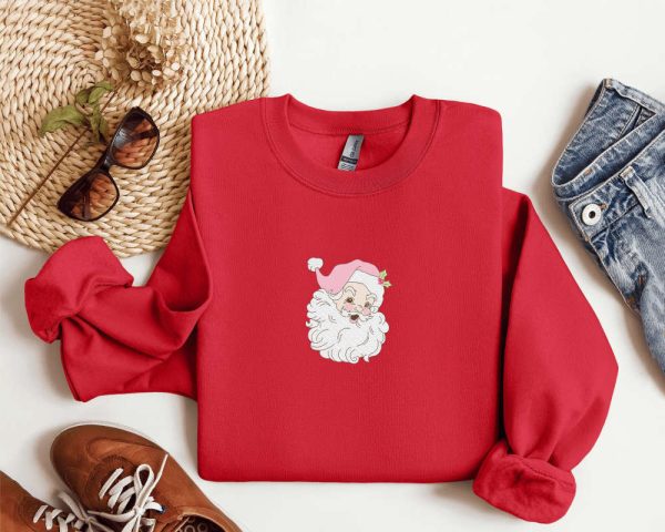 Embroidered Christmas Sweatshirt Embroidered Santa Sweatshirt For Family