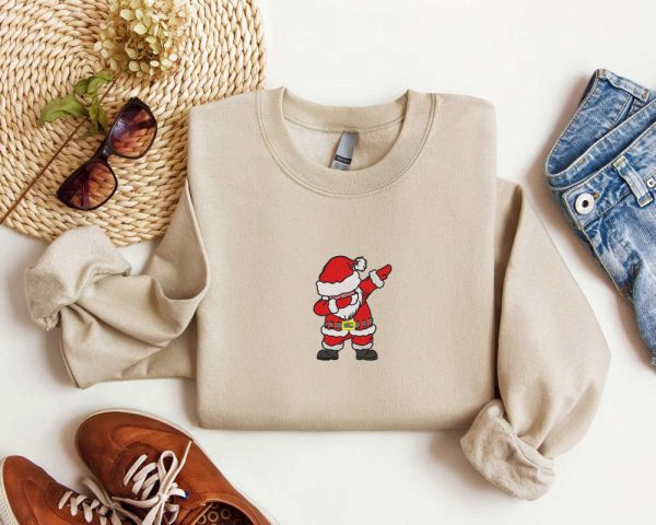 Embroidered Christmas Sweatshirt Embroidered Santa Sweatshirt, For Christmas