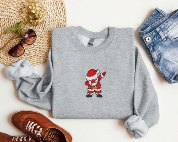 Embroidered Christmas Sweatshirt Embroidered Santa Sweatshirt, For Christmas