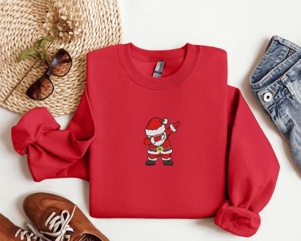 Embroidered Christmas Sweatshirt Embroidered Santa Sweatshirt, For Christmas