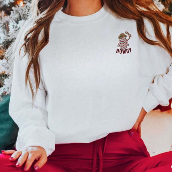 Embroidered Western Christmas Sweatshirt, Tis The Season Sweatshirt Crewneck For Family