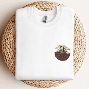 Flower Basket Embroidered Sweatshirt, Flower Embroidery…