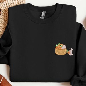 Lovely Rabbit Embroidered Sweatshirt, Carrot Embroidery…