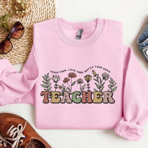 Teacher Embroidered Sweatshirt, Teacher Crewneck Sweatshirt…