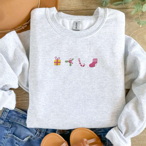 Christmas Gifts Embroidered Sweatshirt, Christmas Presents Embroidered Sweater For Family