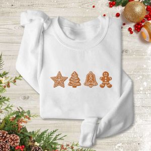 Gingerbread Embroiderd Sweatshirt, Gingerbread Cookies Embroidery,…