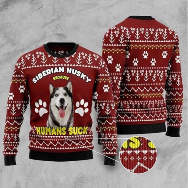 Personalized Cute Dog Photo Christmas Ugly Sweater, Christmas Gift for Pet Lover