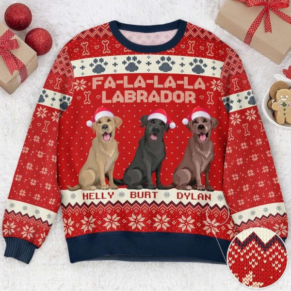 Personalized Photo Ugly Sweater, Funny Labrador Dog Lovers Ugly Sweatshirt, For Christmas