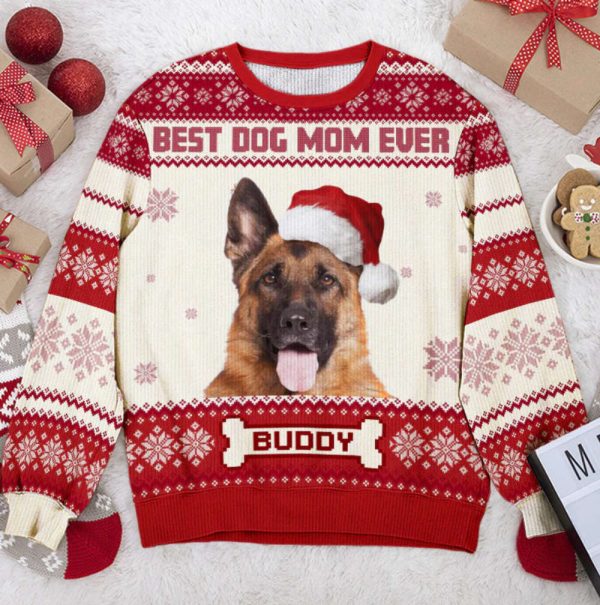 Custom Dog Picture Ugly Sweater, Personalized Dog Christmas Ugly Sweater, Gift For Dog Lovers