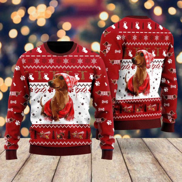 Holiday Dachshund Ugly Christmas Sweater, Ugly Christmas Sweater, Gift For Christmas