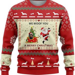 Cute Dog Men’s Ugly Christmas Sweaters…