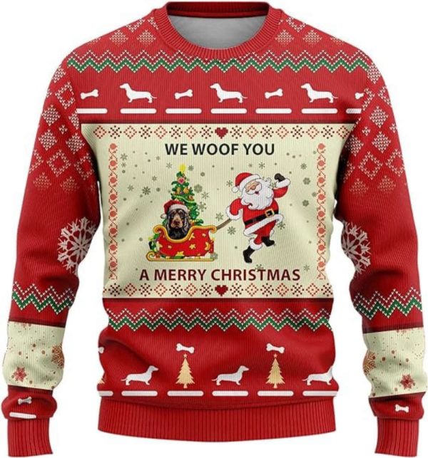 Cute Dog Men’s Ugly Christmas Sweaters – Xmas Dog Women’s Funny Novelty Fairisle Pullover