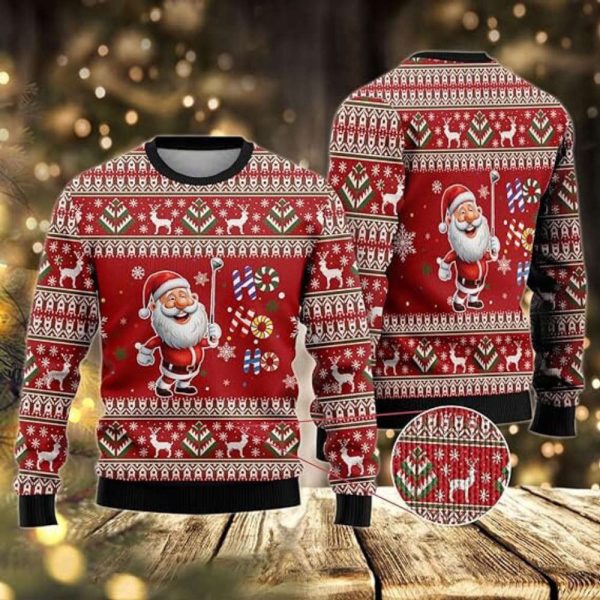 Sporty Santa Claus Sweaters, Ugly Christmas Sweater For Men And Women