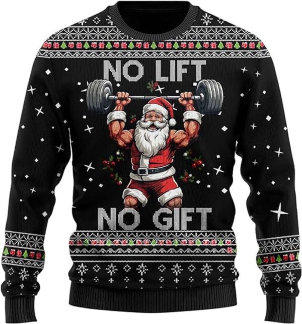 Santa Ugly Christmas Sweater For Women, St. Nick Mens Funny Ugly Sweater Xmas Holiday Crew Neck Sweatshirt