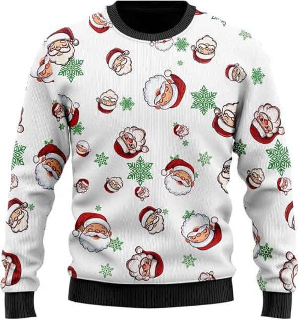 Santa Ugly Christmas Sweater, St. Nick Mens Ugly Sweater Crew Neck Sweatshirt For Family