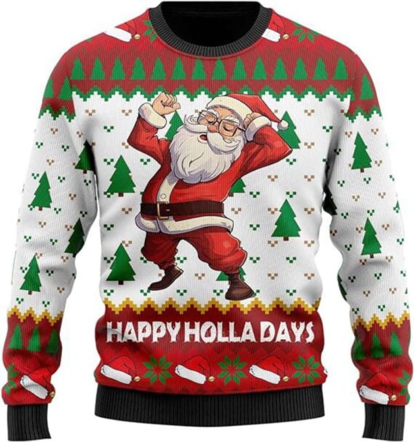 Santa Claus Ugly Christmas Sweater, Santa Mens Ugly Sweater Crew Neck Sweatshirt For Women