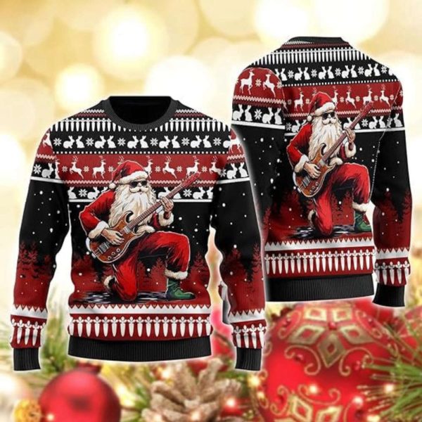 Santa Claus Ugly Christmas Sweater, Ugly Sweater Crew Neck Sweatshirt For Family