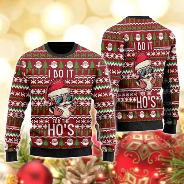 Santa Claus Ugly Christmas Sweater, Ugly Sweater Xmas Crew Neck Sweatshirt For Family