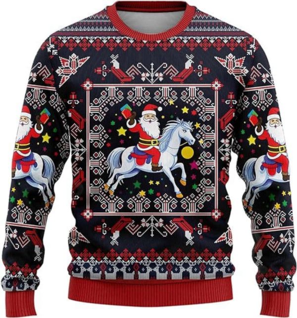 Santa & Jesus Ugly Christmas Sweaters, Merry Christmas Sweater For Family