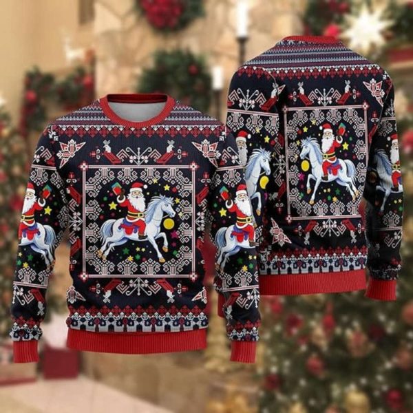 Santa & Jesus Ugly Christmas Sweaters, Merry Christmas Sweater For Family