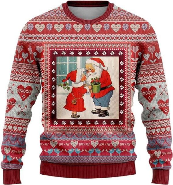 Santa & Jesus Ugly Christmas Sweaters, Merry Christmas Sweater Xmas Holiday For Men