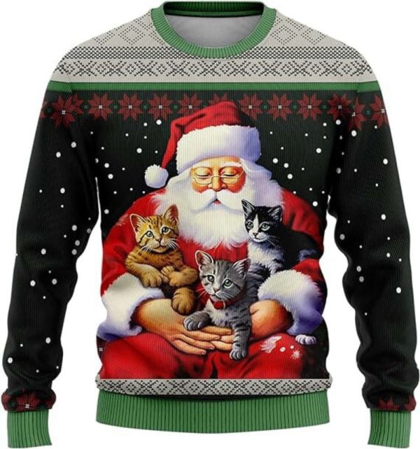 Men’s Ugly Christmas Sweaters, Santa Claus Mens Sweatshirt Best Gift For Christmas