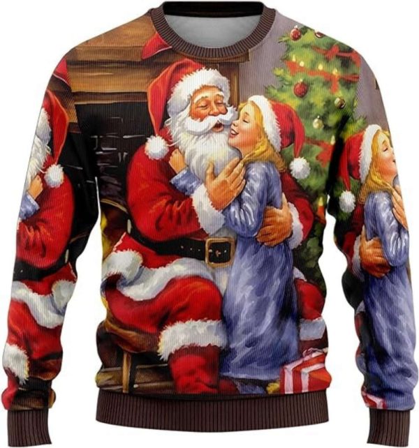 Men’s Ugly Christmas Sweaters, Santa Claus Mens Sweater Gift For Christmas