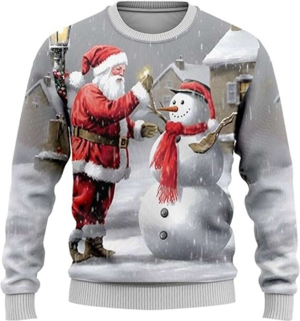 Men’s Ugly Christmas Sweaters, Santa Claus Mens Sweater, Best Gift For Christmas