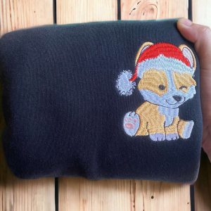 Embroidered Christmas Dog Sweatshirt Embroidered Corgi…