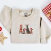 Embroidered Christmas Dog Sweatshirt, Dog Santa Christmas Sweate For Family