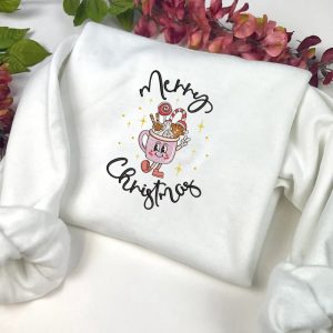 Merry Christmas Latte Embroidery Sweatshirt, Best…