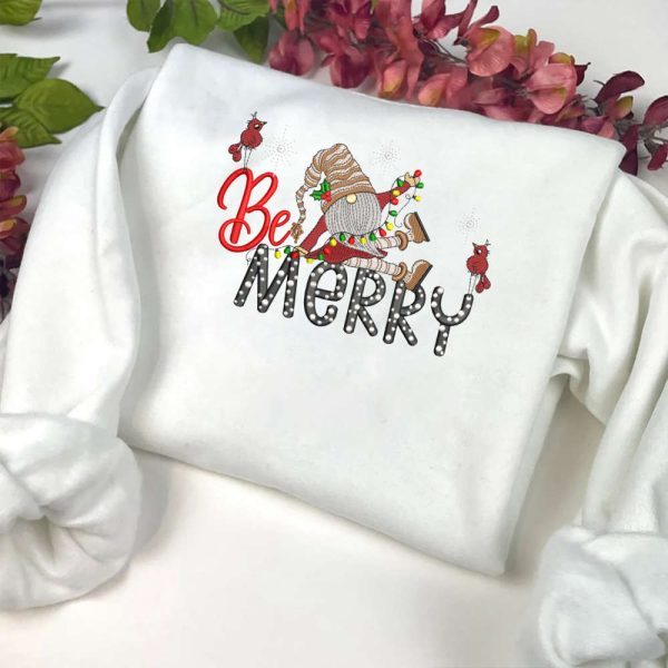 Christmas Gnomes Machine Embroidery Sweatshirt, Best Gift For Christmas