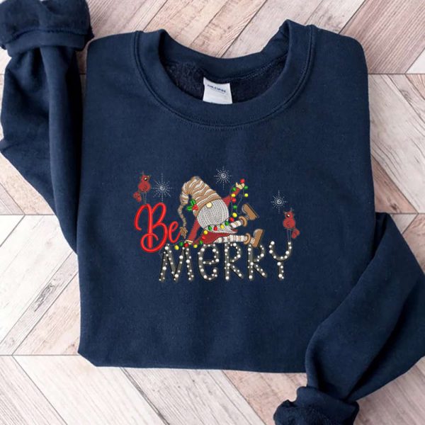 Christmas Gnomes Machine Embroidery Sweatshirt, Best Gift For Christmas