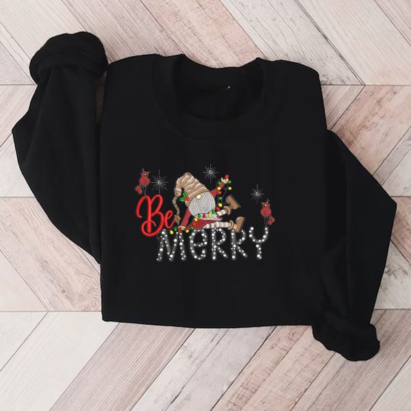 Christmas Gnomes Machine Embroidery Sweatshirt, Best Gift For Christmas