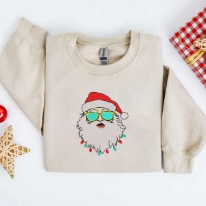 Embroidered Retro Santa Sweatshirt, Santa with…