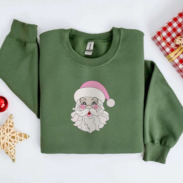 Christmas Santa Claus Embroidered X-mas Sweatshirt, Best Gift For Christmas