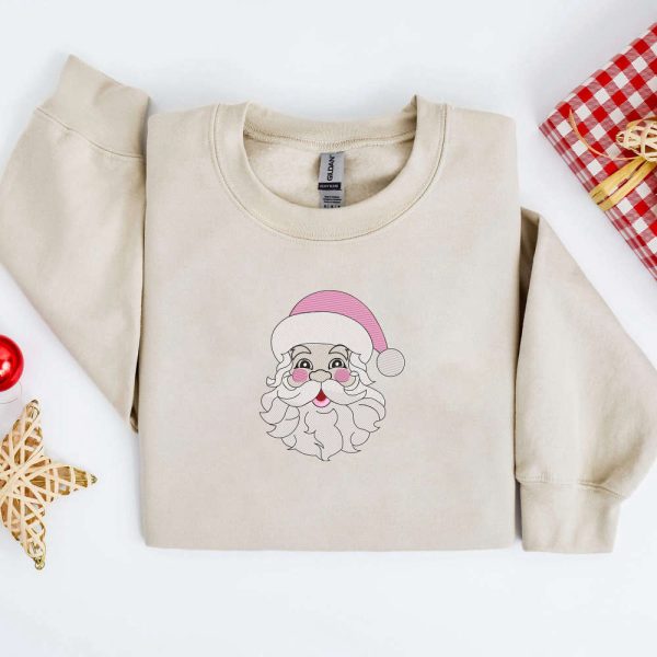 Christmas Santa Claus Embroidered X-mas Sweatshirt, Best Gift For Christmas