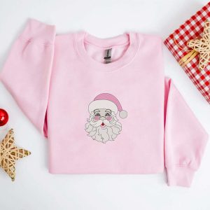 Christmas Santa Claus Embroidered X-mas Sweatshirt,…