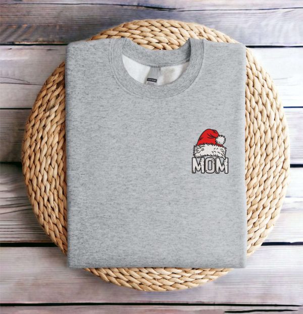 Embroidered Christmas Sweatshirt, Mom Christmas Sweatshirt For Christmas