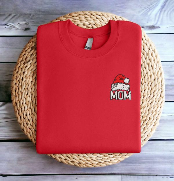 Embroidered Christmas Sweatshirt, Mom Christmas Sweatshirt For Christmas