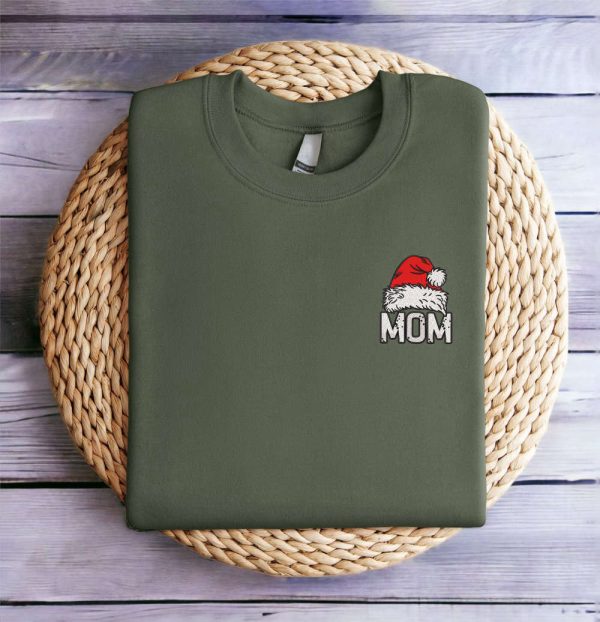 Embroidered Christmas Sweatshirt, Mom Christmas Sweatshirt For Christmas