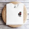 Embroidered Christmas Dog Sweatshirt, Black Labrador Retriever Dog Sweatshirt For Family